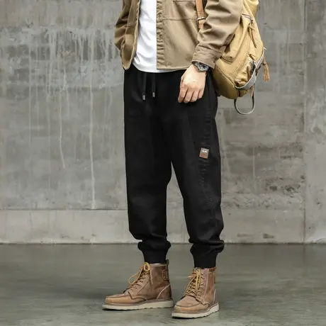宽松舒适时尚男装裤子休闲潮流束脚裤子男款户外工装裤男潮流男装商品大图
