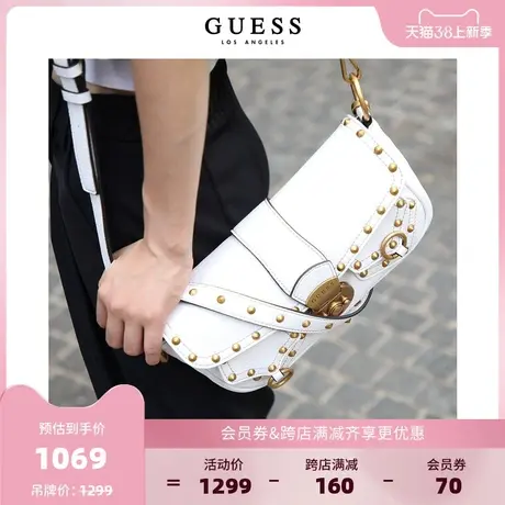 【38上新季】GUESS女士潮流时尚铆钉装饰金属腋下包单肩包图片