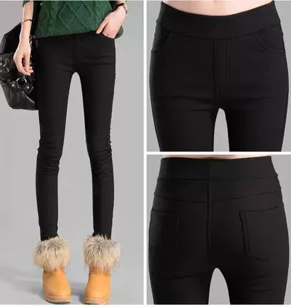 打底裤女外穿薄款黑色女裤子高腰显瘦小脚裤松紧腰长裤秋款铅笔裤商品大图