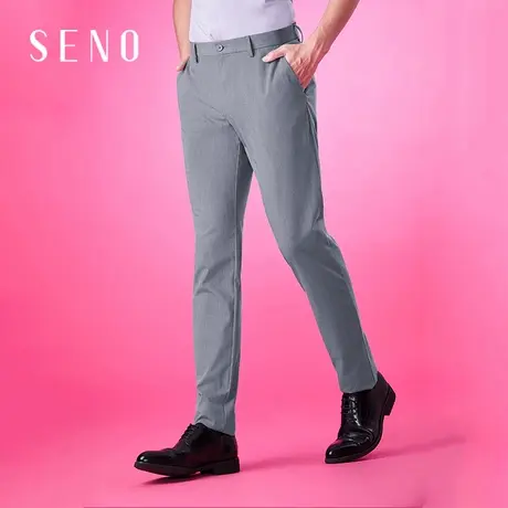 Seno秋季浅灰色休闲西裤商务休闲男裤韩版潮流青年弹力休闲裤男商品大图