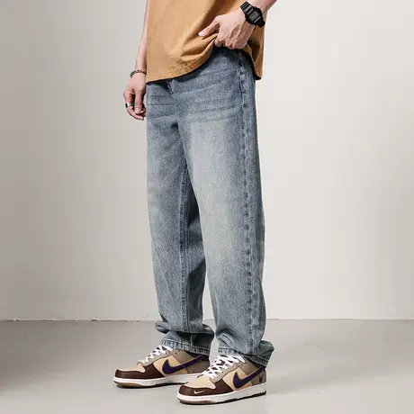 Modi Nick/摩帝尼克牛仔裤男士水洗休闲时尚裤子百搭直筒裤做旧商品大图