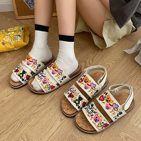 民族风拖鞋女夏季外穿度假仙女风2023新款小众设计感厚底沙滩凉鞋图片