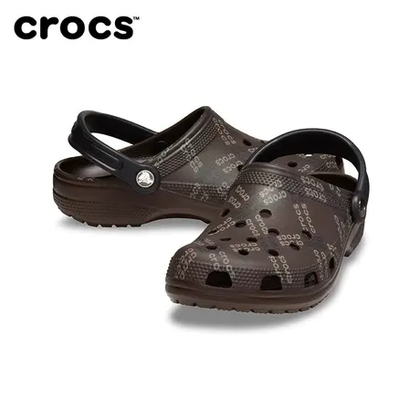 Crocs卡骆驰经典Logo图案洞洞鞋沙滩鞋户外包头拖鞋|210806图片