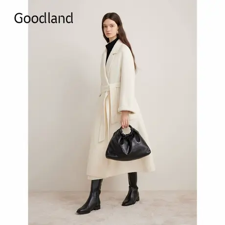 【绵羊毛兔毛羊驼毛】Goodland美地2024冬季新款双面毛呢大衣外套图片
