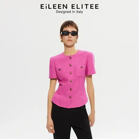 朗姿欧洲EiLEEN ELITEE法式玫粉小香风短外套复古上衣2025年夏季图片