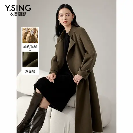 【直播】衣香丽影羊绒双面呢子大衣女美拉德赫本风毛呢外套图片