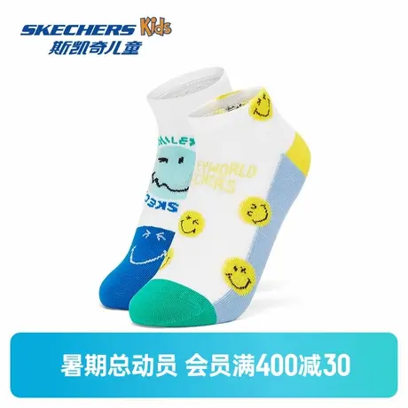 Skechers斯凯奇男女童浅口袜舒适袜休闲新款儿童运动袜子2双装图片