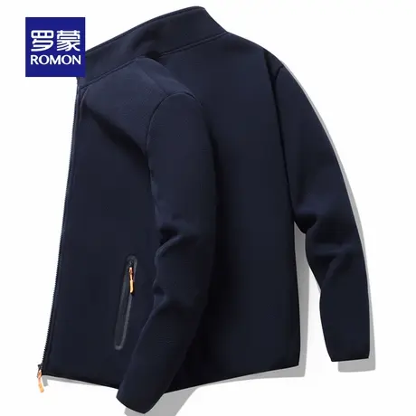 【摇粒绒】罗蒙男士立领夹克2025秋季新款百搭商务纯色休闲服外套商品大图