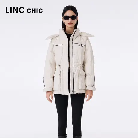 LINCCHIC金羽杰羽绒服女短款2023秋冬新品都市时髦落肩收腰2205商品大图