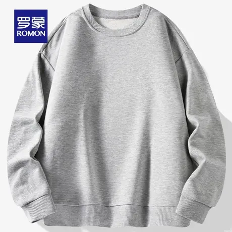 【男女同款】罗蒙时尚潮流圆领卫衣2025秋季新款简约打底T恤衫男图片