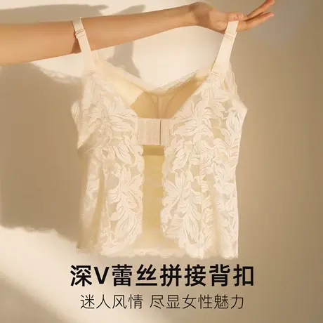 美奈川新款吊带大杯胸罩薄款大码内衣女蕾丝无钢圈防走光美背文胸商品大图