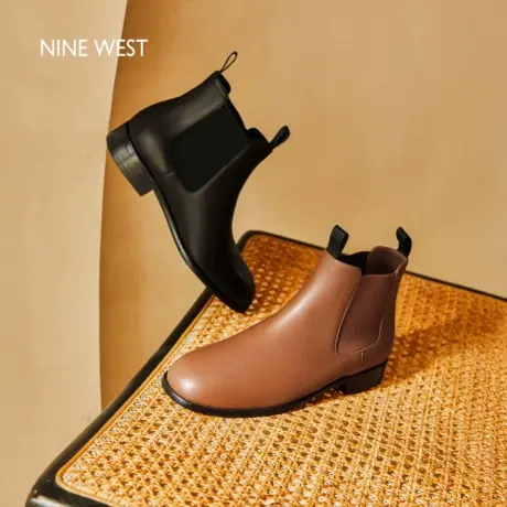 Nine West/玖熙切尔西短靴女秋冬季新款时装靴平底真皮英伦风图片