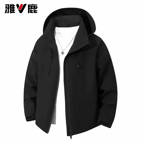 雅鹿情侣款户外休闲工装夹克外套2026春秋新款高级感连帽时尚上衣图片