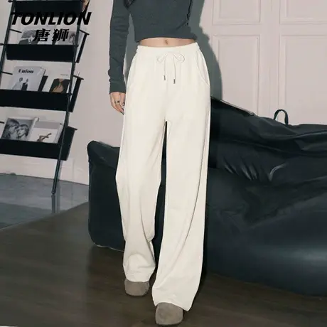 唐狮官方运动裤女款2026新款春秋女款宽松显瘦直筒休闲阔腿裤子VB商品大图