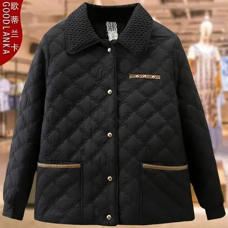 40-50岁中年妈妈冬季加厚棉衣大码时尚加绒保暖翻领短款棉服外套商品大图