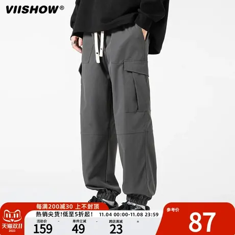 VIISHOW美式机能裤子男2023秋潮牌运动登山裤宽松高街休闲工装裤商品大图