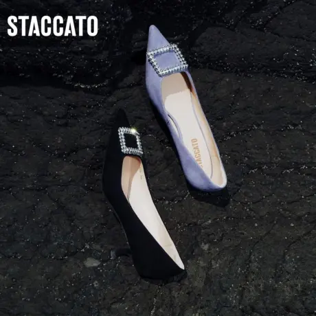 思加图新款星曜暮光优雅气质高跟鞋尖头单鞋鞋EDK52CQ3B图片