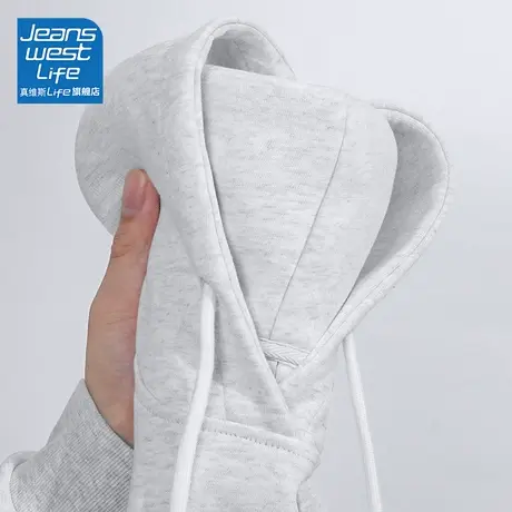 真维斯LIFE连帽卫衣女春秋款小个子学生简约韩系宽松帽衫上衣外套商品大图