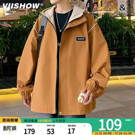 VIISHOW男士冲锋夹克春秋季新款美式vintage夹克潮牌男机能工装外图片