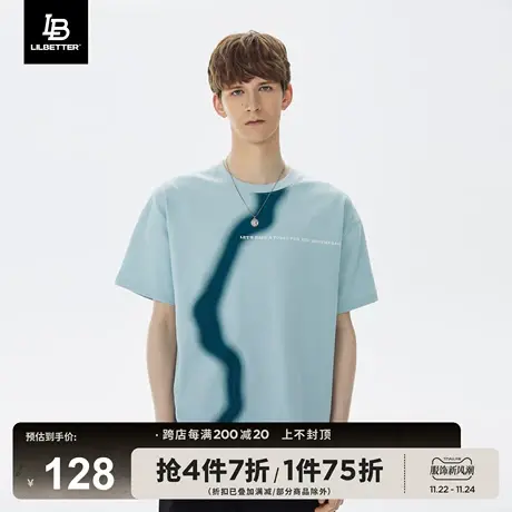 Lilbetter短袖T恤2023新款圆领体恤宽松潮流夏装设计感印花上衣LB商品大图
