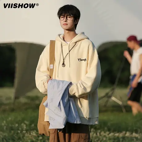 VIISHOW港风ins卫衣男连帽潮牌宽松大码学生潮流秋冬百搭帽衫外套商品大图