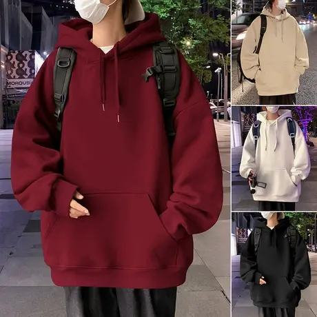 纯棉重磅连帽卫衣男秋冬季新款潮牌上衣大码宽松休闲情侣帽衫外套商品大图