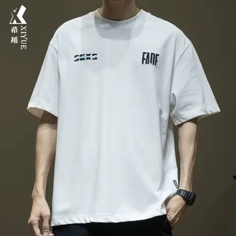 希越短袖T恤男2024春季款潮牌重磅230g体恤宽松大码男士内搭上衣图片