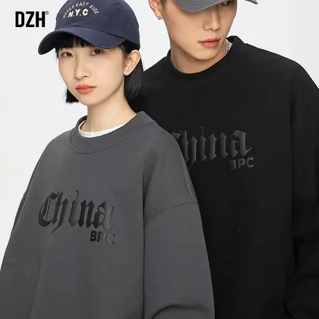 情侣哥特风重磅卫衣男圆领潮牌春季2024年新款长袖情侣装上衣百搭商品大图