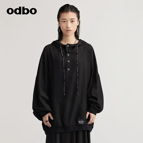 【商场同款】odbo/欧迪比欧休闲卫衣女秋冬2022新款套头百搭上衣图片
