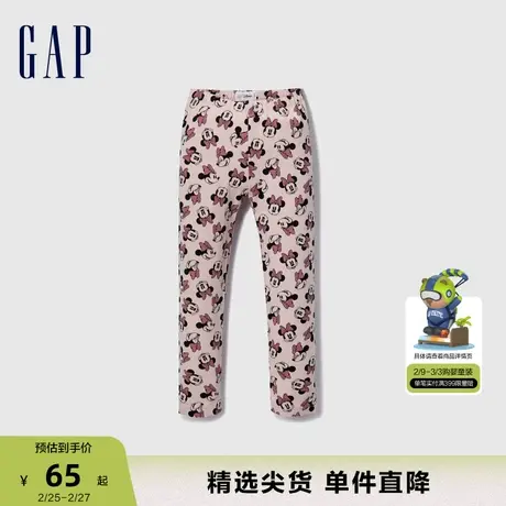 【迪士尼联名】Gap女幼童春秋松紧腰针织裤儿童装洋气长裤793887商品大图