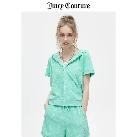 Juicy Couture橘滋外套女2023春季新款美式运动短袖连帽夹克上衣商品大图