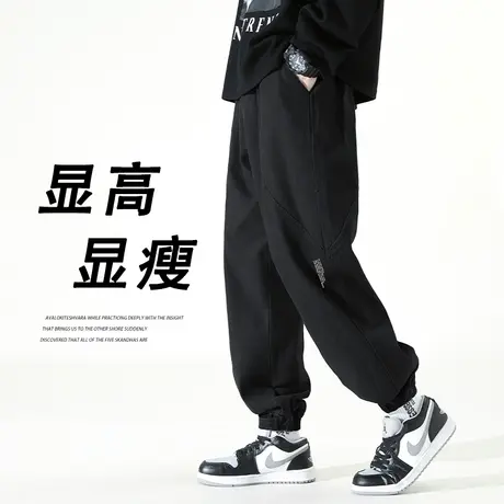 设计感工装裤男秋冬季潮牌复古休闲裤2023新款潮流宽松束脚长裤子商品大图