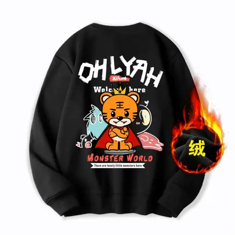 Ohlyah虎年卫衣女2022年新款本命年时尚秋冬潮牌情侣加绒加厚上衣商品大图