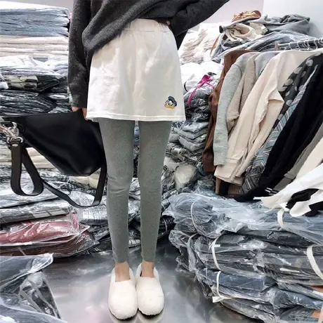 纯棉女装遮屁股卫衣白边内搭胖妹妹mm打底半身裙假下摆叠穿神器女商品大图