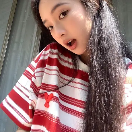 纯棉条纹显瘦短袖t恤女夏季小个子美式复古宽松半袖上衣设计感ins商品大图