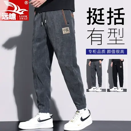 男士休闲裤春秋季宽松束脚裤2023新款潮牌百搭工装哈伦长裤子男款商品大图