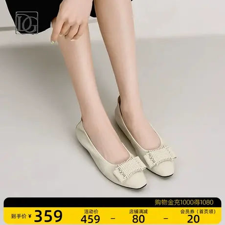 羊皮单鞋女平底舒适芭蕾舞鞋子2023年新款早春方头真皮软底妈妈鞋商品大图