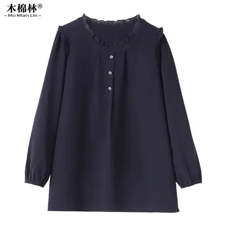 胖妈妈加肥加大宽松简约时髦上衣大码女装洋气中长款遮肚显瘦T恤商品大图
