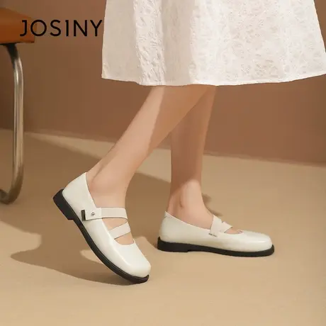 Josiny/卓诗尼乐福鞋2023秋季新款平底方头玛丽珍女鞋时尚小皮鞋商品大图
