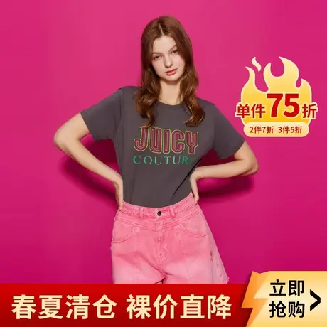 Juicy Couture橘滋23女装新款霓虹幻想印绣短袖T恤商品大图