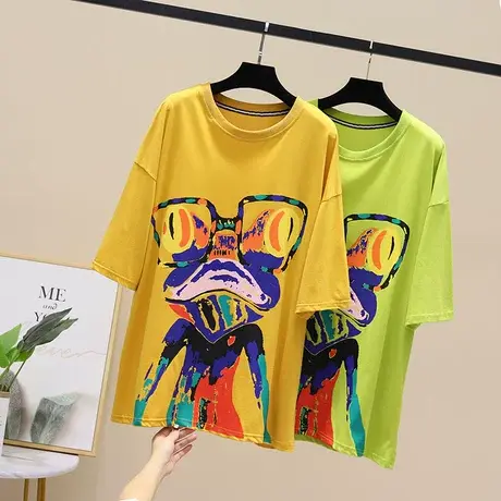 网红短袖T恤裙女装夏装2023年新款夏季宽松中长款上衣服ins爆款潮图片