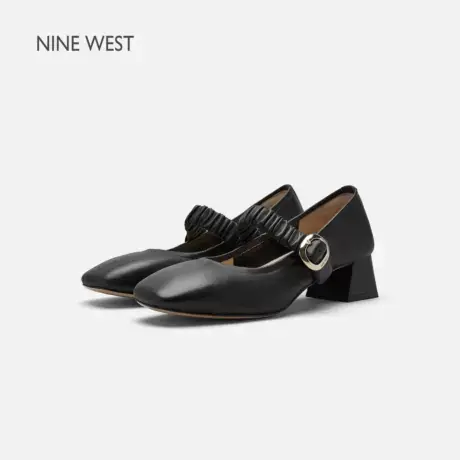 【商场同款】Nine West/玖熙法式复古玛丽珍鞋女粗跟单鞋一字带图片