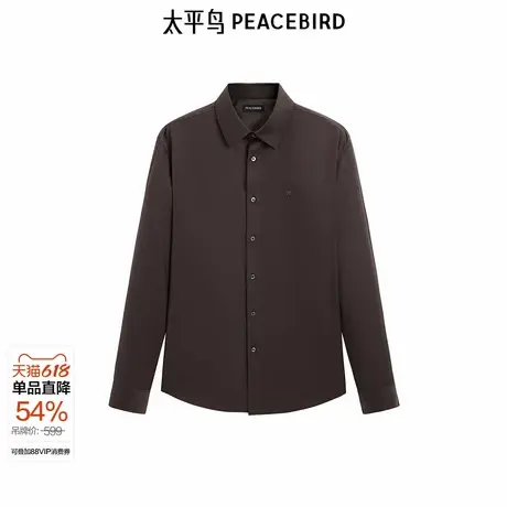 【商场同款】太平鸟男装 休闲衬衫斯文衬衫肌理羊毛衬衫B1CAE4B19图片
