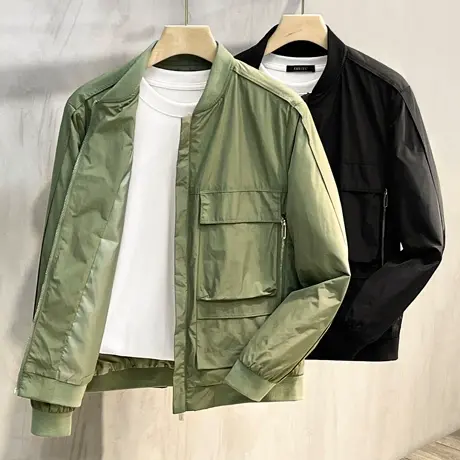 男士外套2023新款ins潮流休闲工装潮牌男装上衣立领夹克男潮春秋图片