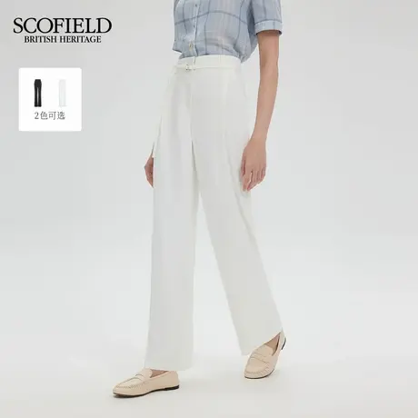 Scofield女装松弛感西装裤白色高腰进阶职场阔腿长裤2025夏季新品图片