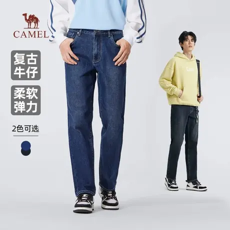 骆驼男装直筒牛仔裤男士2025新款春秋季水洗复古舒适弹力休闲长裤商品大图