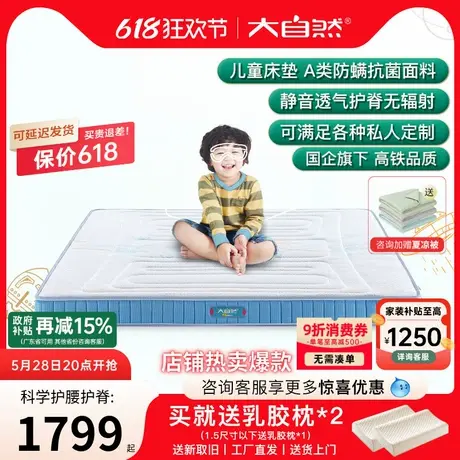 大自然青少年护脊椎儿童床垫婴幼儿榻榻米定制天然山棕床垫席梦思商品大图