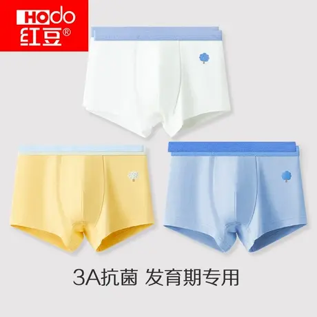 红豆青少年平角裤14岁初中生高中生发育期中大童纯棉抗菌四角短裤商品大图