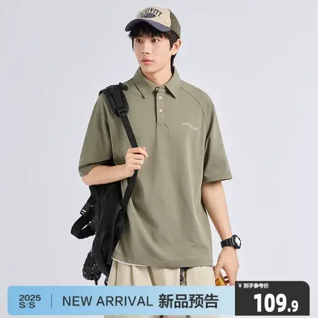 唐狮2025夏季新款男短袖Polo衫插肩袖宽松翻领上衣休闲T恤潮6.20图片