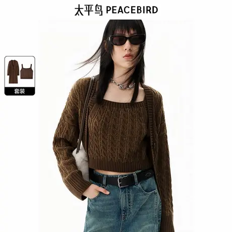 太平鸟女装年秋冬新款两件套廓形开衫A3EDE414R图片